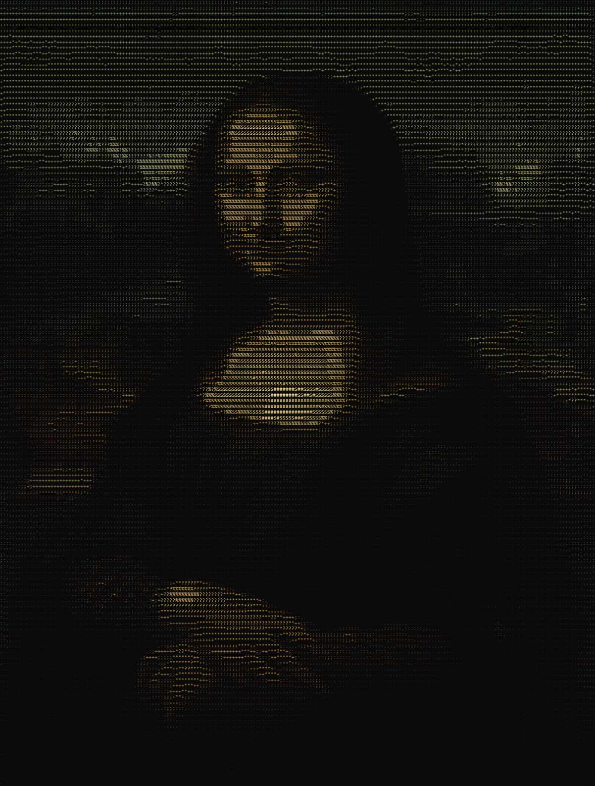La Joconde en ASCII art coloré