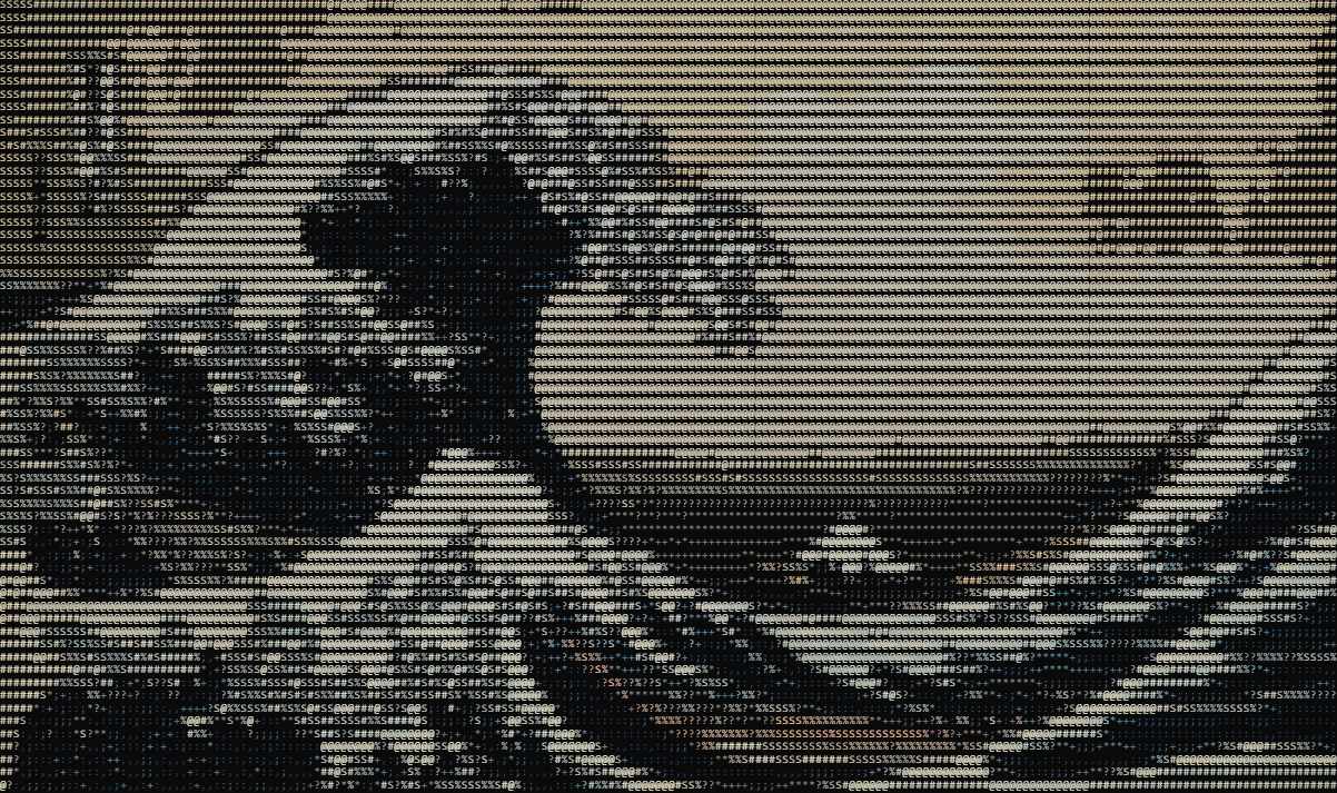 La Grande Vague en ASCII art coloré