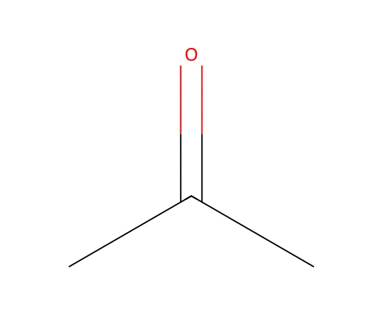 Carbonyle de l'acétone : le carbone central est δ+, attaquable