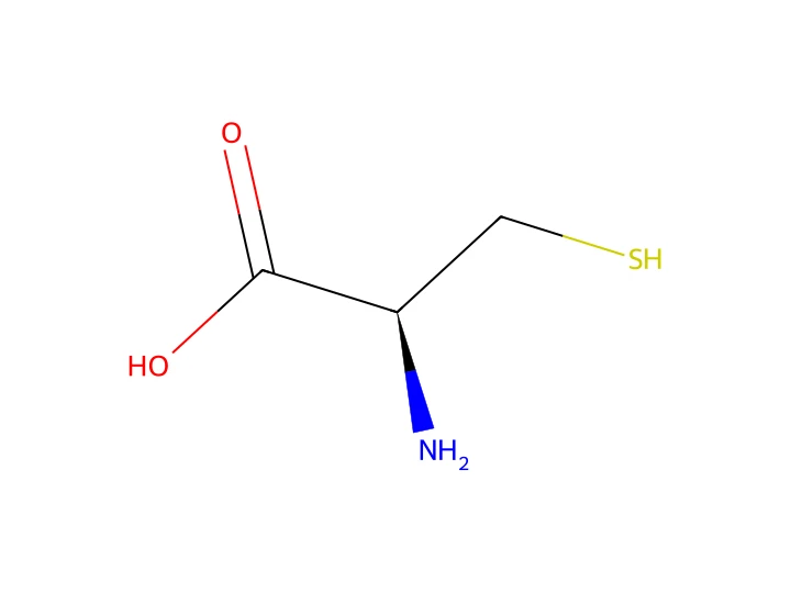 Cystéine : chaîne latérale soufrée, seule L-amino acide de configuration R