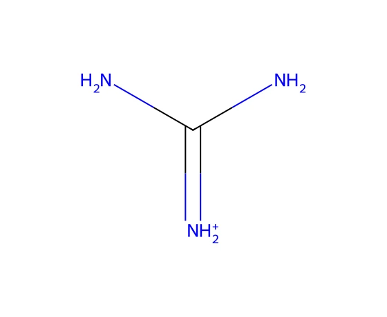 Cation guanidinium : trois formes mésomères équivalentes, d'où sa très forte basicité