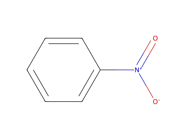 Nitrobenzène : le −NO₂ est −M, il appauvrit le cycle
